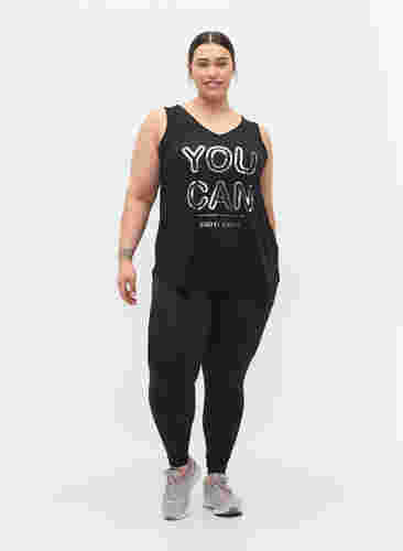 Viscose A-line workout top, Black w. YOU CAN, Model image number 2