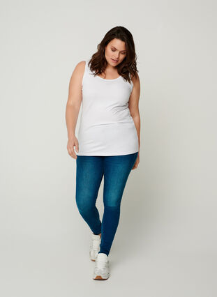 Solid colour basic top, Bright White, Model image number 2