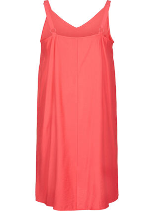 Sleeveless viscose midi dress, Hibiscus, Packshot image number 1