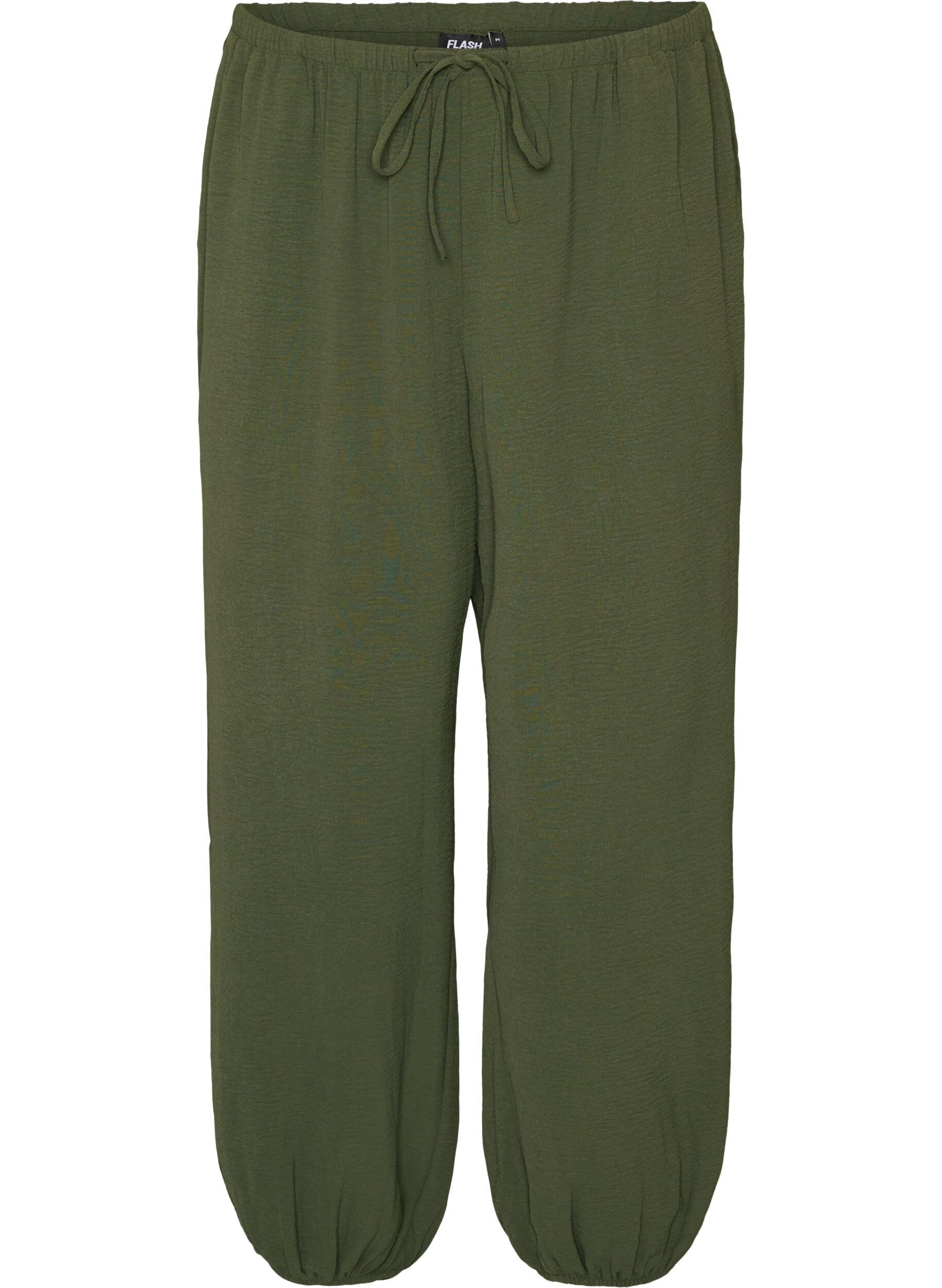 ZizzifashionHigh-waisted balloon trousers, Green, Packshot image number 0