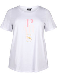 Cotton T-shirt with text print