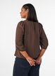 Blouse with 3/4 sleeves and lace details, Brown, Model image number 2
