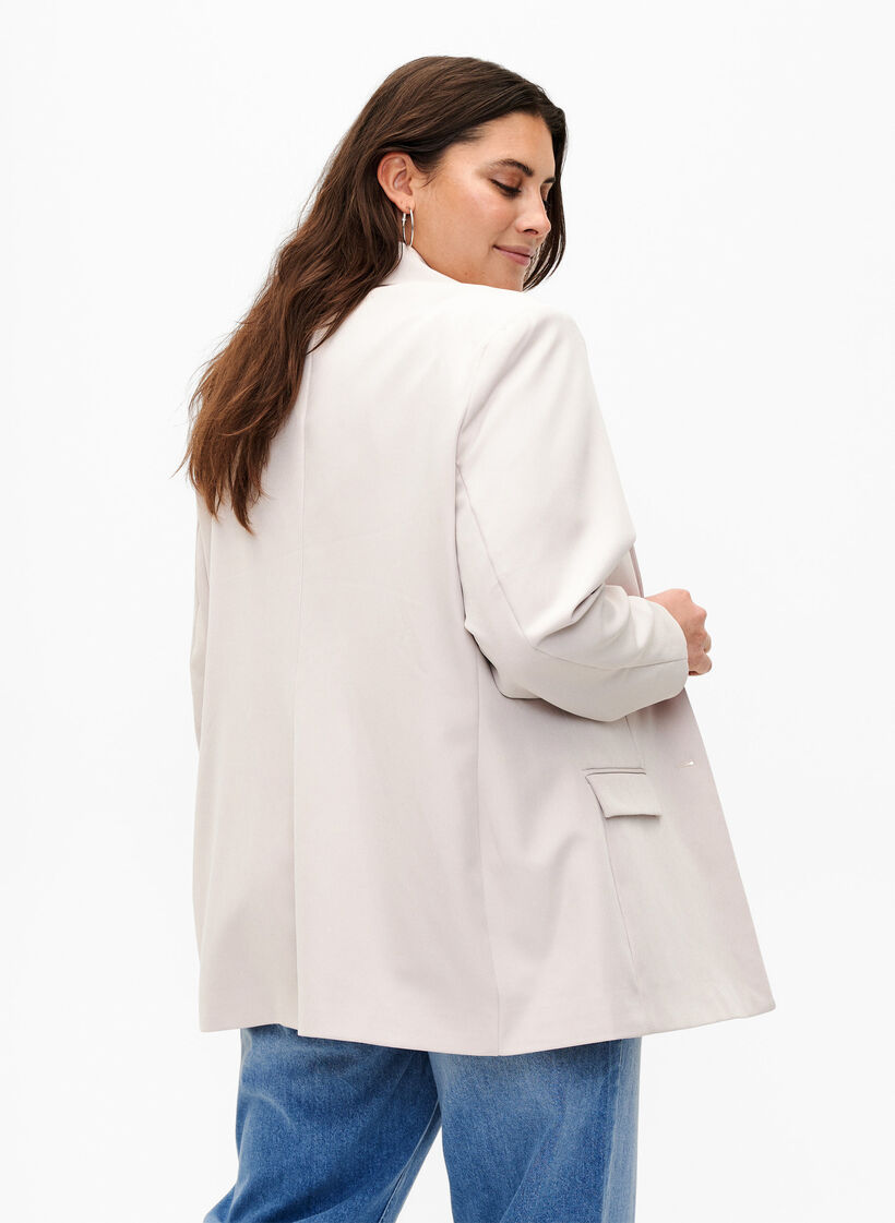 Classic blazer with button fastening, Pumice Stone, Model image number 1