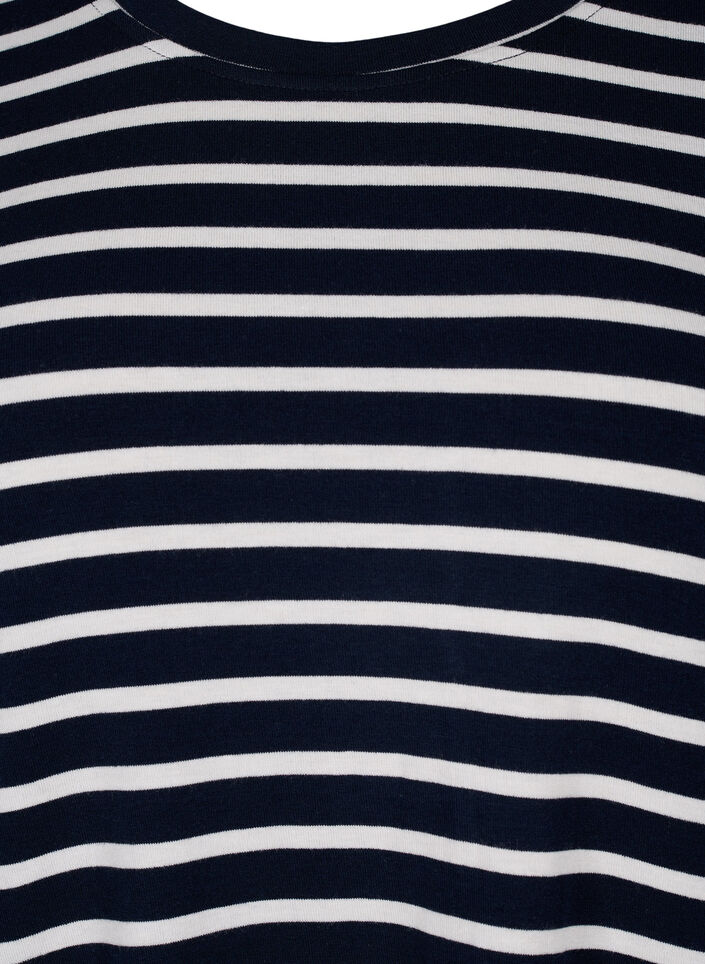 Long-sleeved blouse with stripes, Evening Blue Stripe, Packshot image number 2