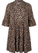 Short A-line dress with leopard print, Brown, Packshot image number 0
