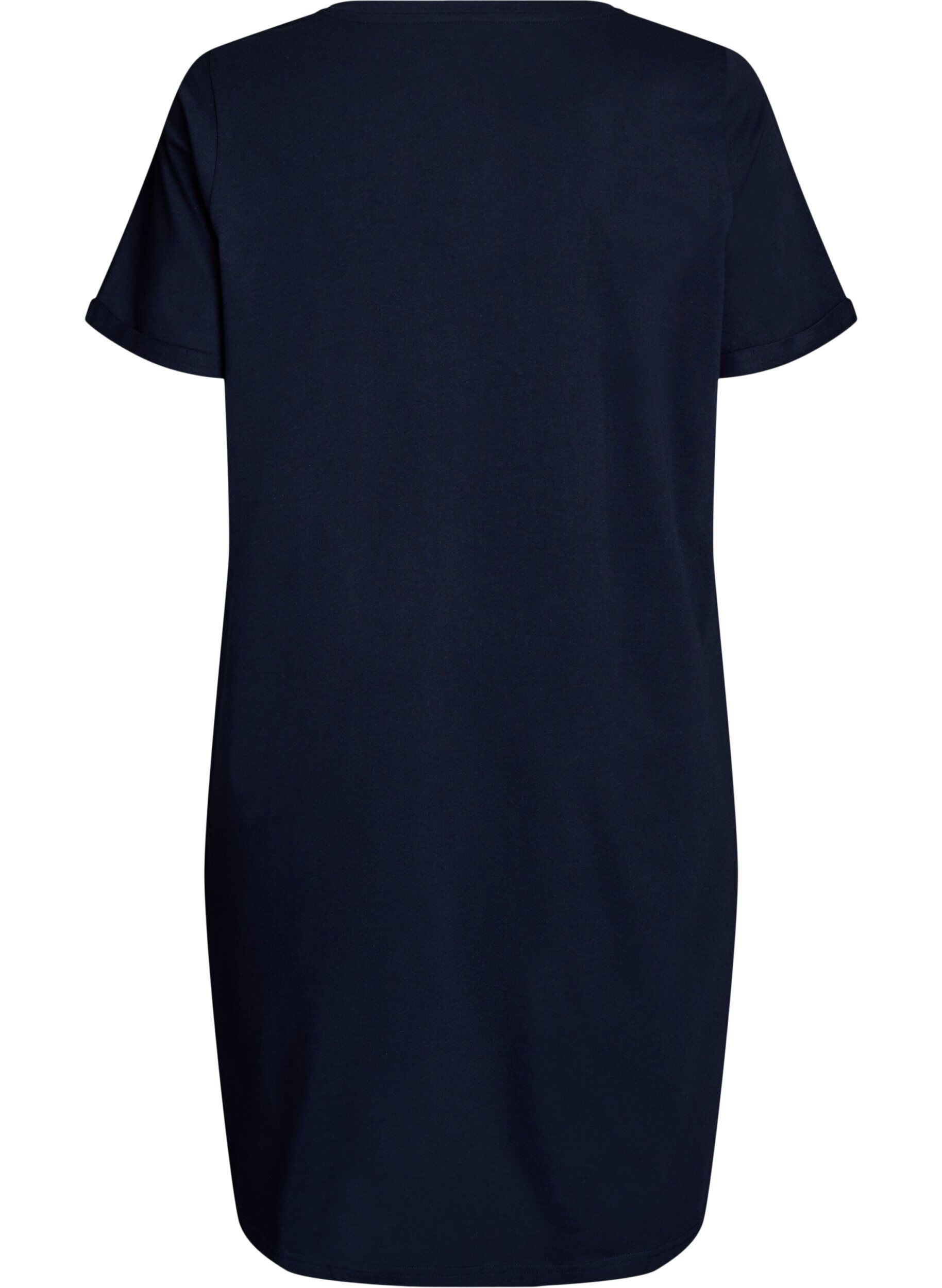 Zizzifashion Short-sleeved nightgown in organic cotton, Blue, Packshot image number 1