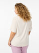 Short-sleeved woven blouse with round neck, Beige, Model image number 2