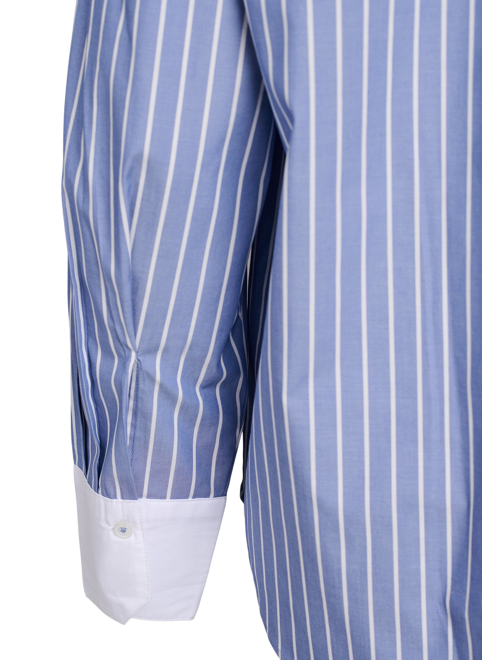 Zizzifashion Striped shirt with contrast cuffs, Blue, Packshot image number 3
