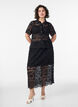 Lace midi skirt with an elasticated waist, Black, Model image number 0