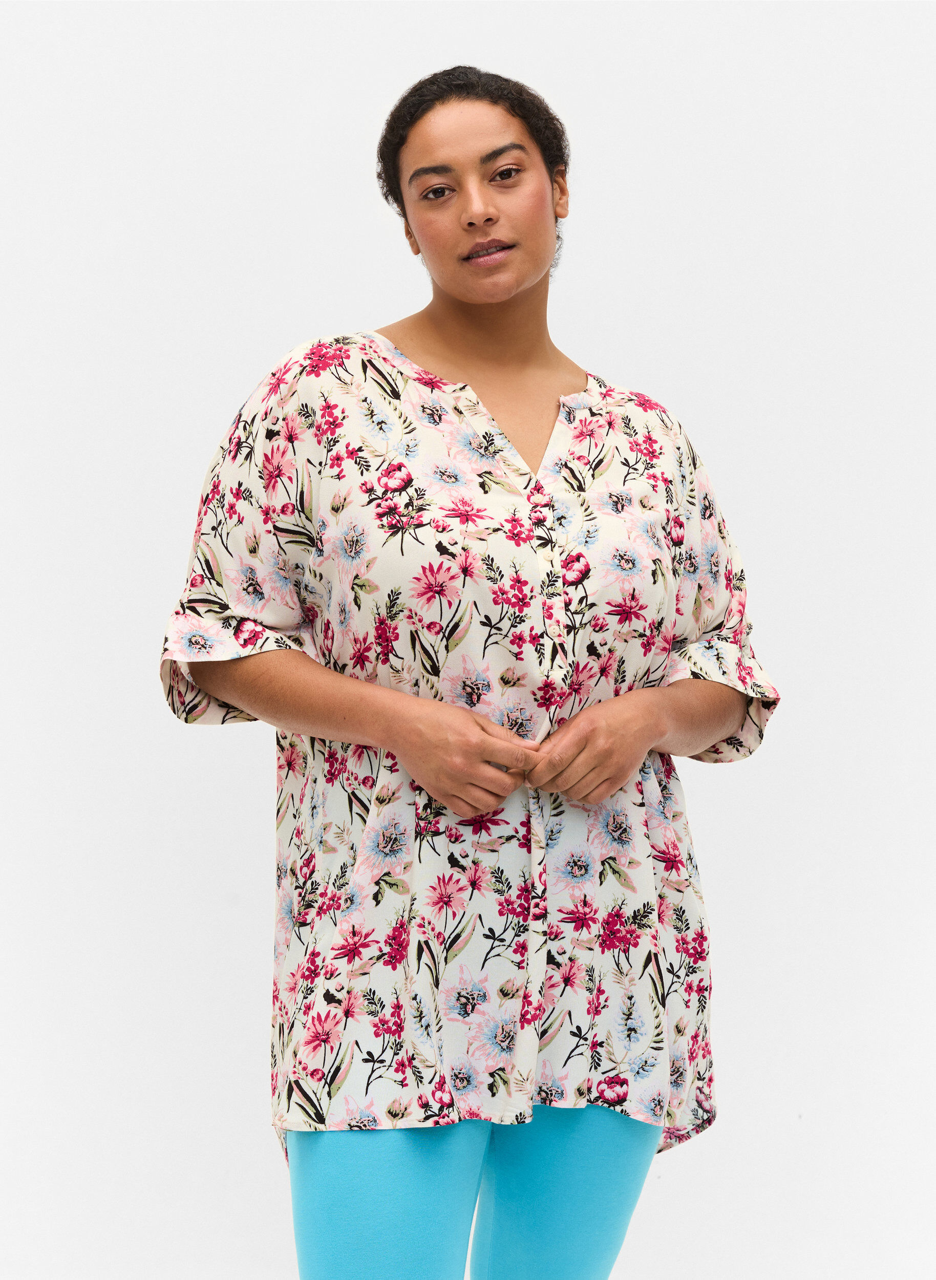 plus size floral tunics