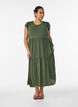 Midi dress in viscose with ruffle sleeves, Green, Model image number 0