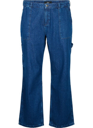 Straight Fit Cargo Jeans, Dark blue, Packshot image number 0
