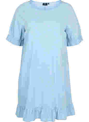 Short-sleeved denim dress in cotton