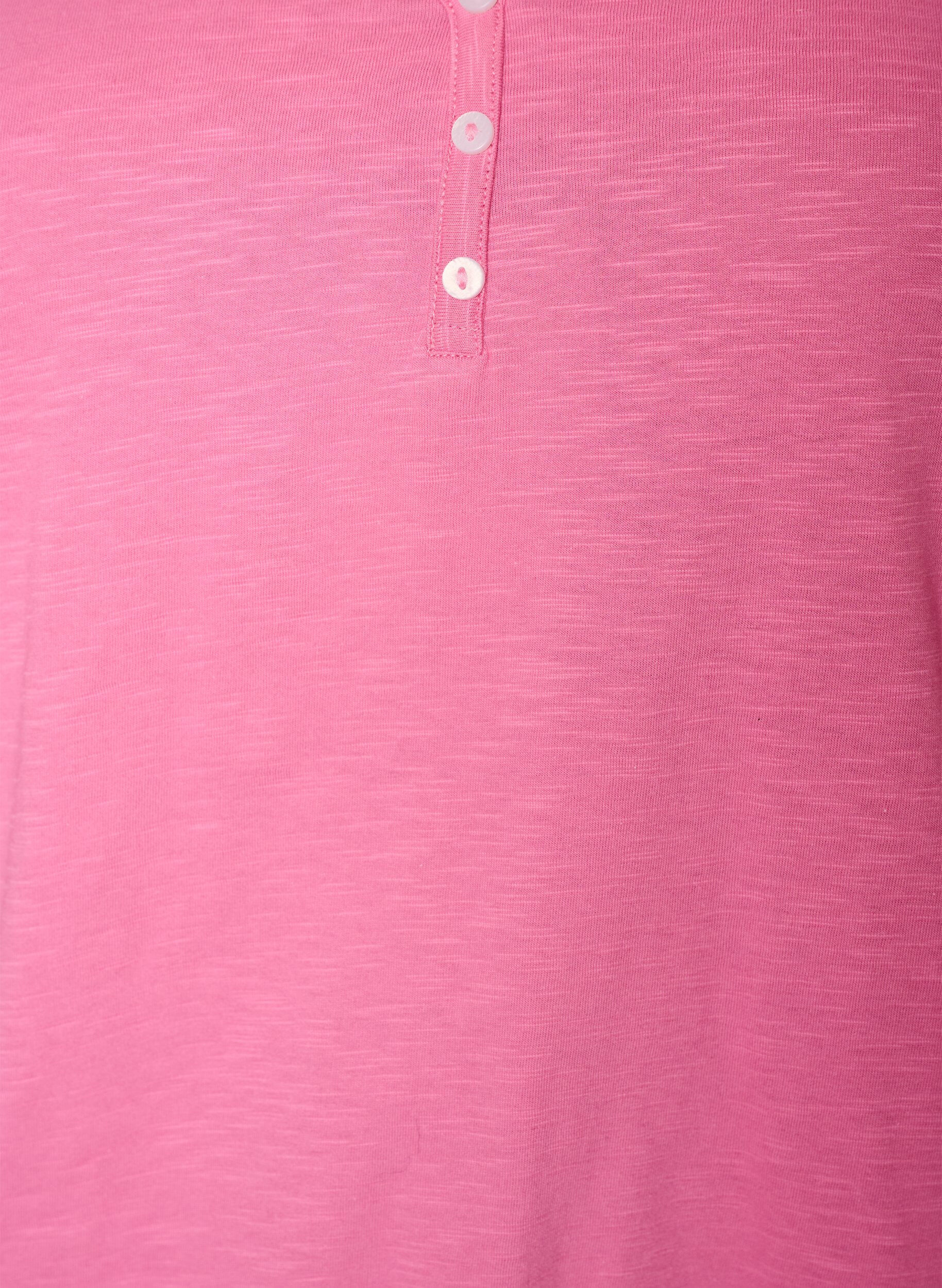 ZizzifashionTank top in organic cotton with V-neck and buttons, Pink, Packshot image number 2
