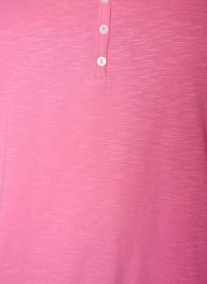 Tank top in organic cotton with V-neck and buttons, Pink, Packshot image number 2