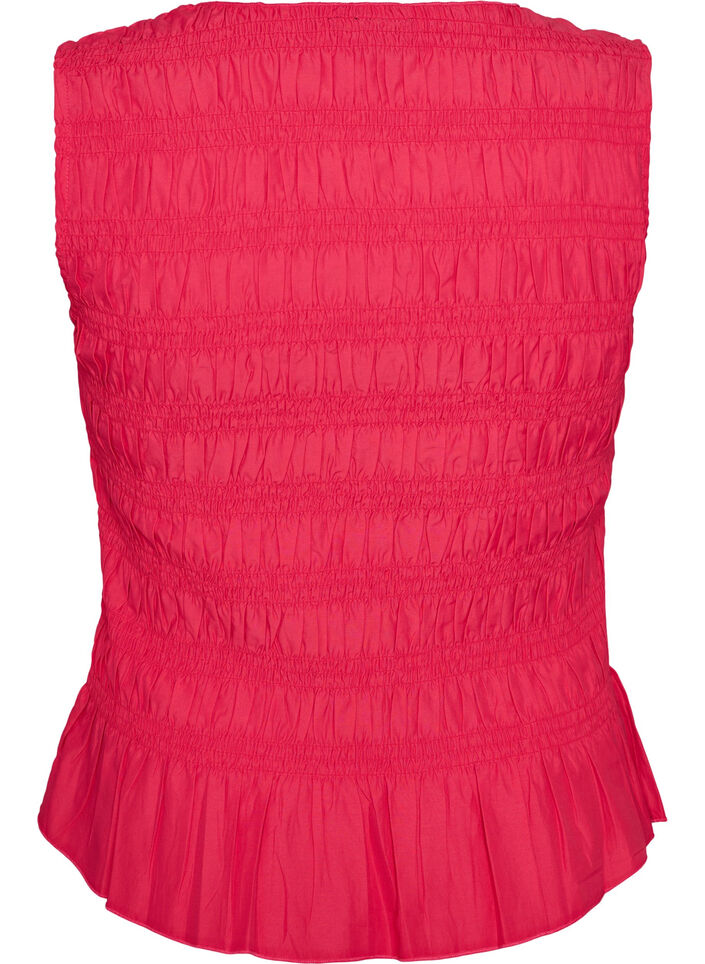 Smock top with boat neck and peplum hem, Rose, Packshot image number 1