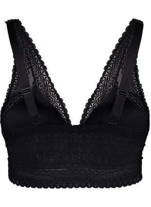 Lace bra with soft padding - Black - Sz. 85E-115H - Zizzifashion