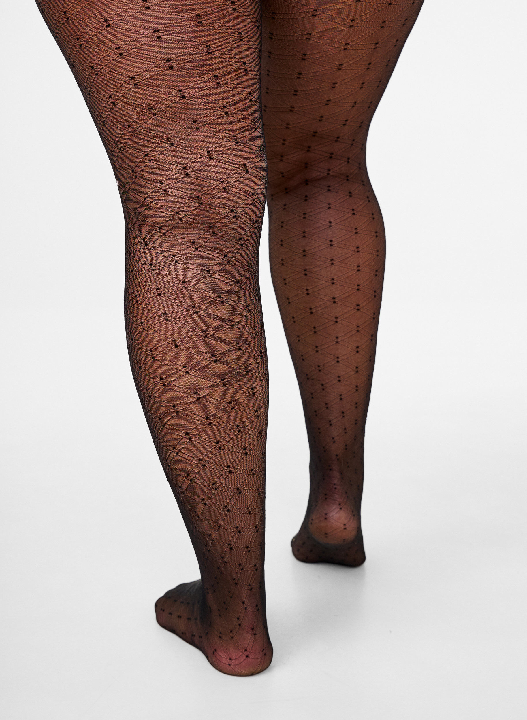 Zizzifashion 30 denier tights with diamond pattern, Black, Model image number 1