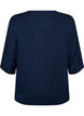 Jersey blouse with elbow-length balloon sleeves, Blue, Packshot image number 1