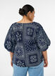 Viscose blouse with paisley print and balloon sleeves, Blue, Model image number 2