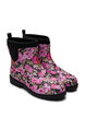 Wide fit - Short wellies with elastic neoprene shaft, Flower AOP, Packshot image number 1