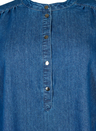 Long sleeve denim dress, Blue denim, Packshot image number 2