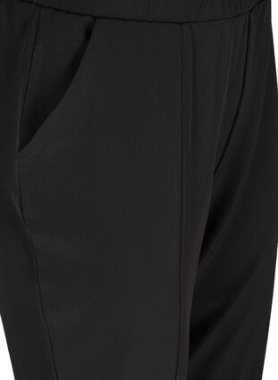 Cropped trousers with creases, Black, Packshot image number 2