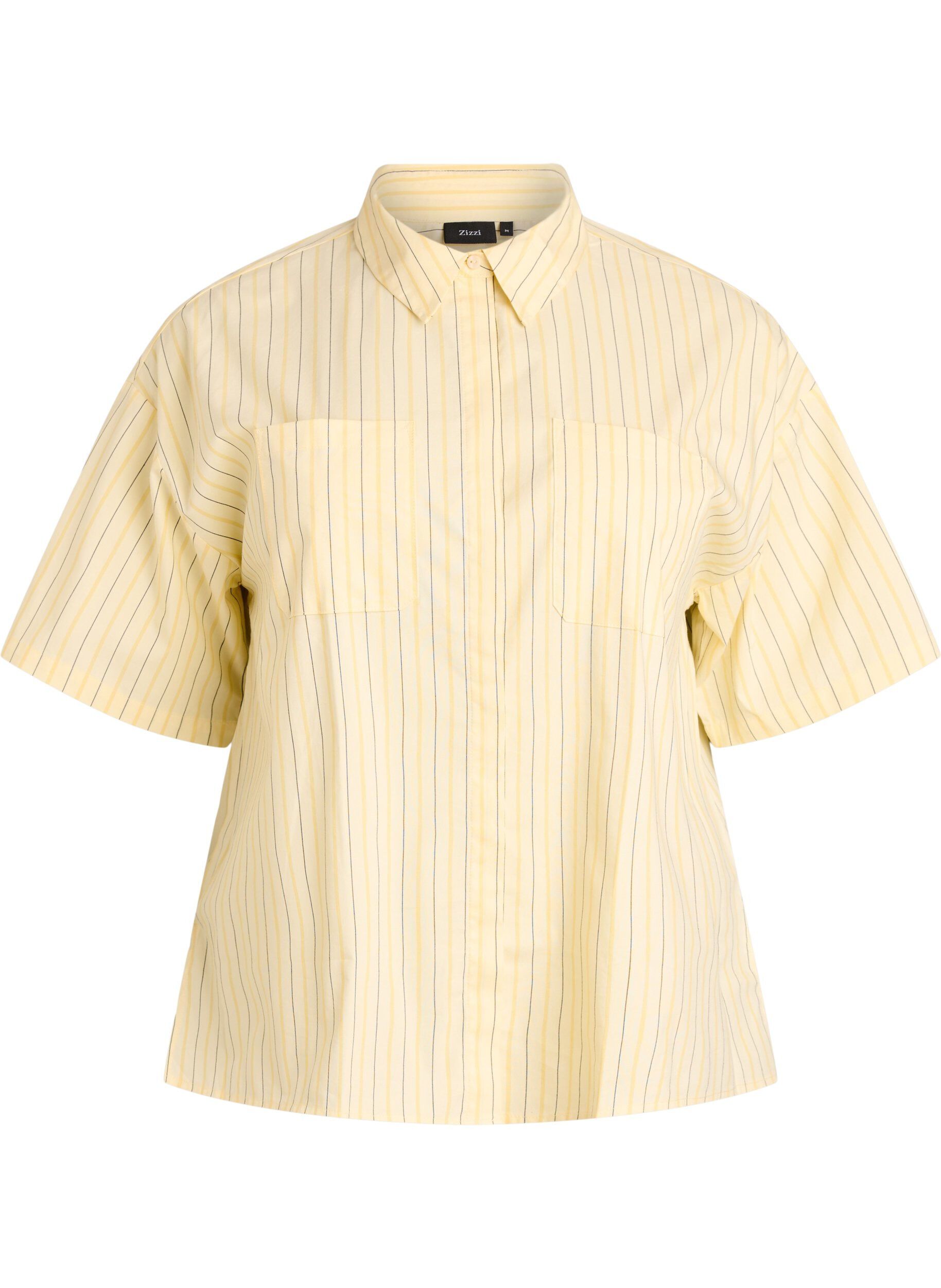 ZizzifashionStriped blouse in a loose fit, Yellow, Packshot image number 0
