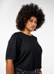 T-shirt with glitter and short puff sleeves, Black, Model image number 3