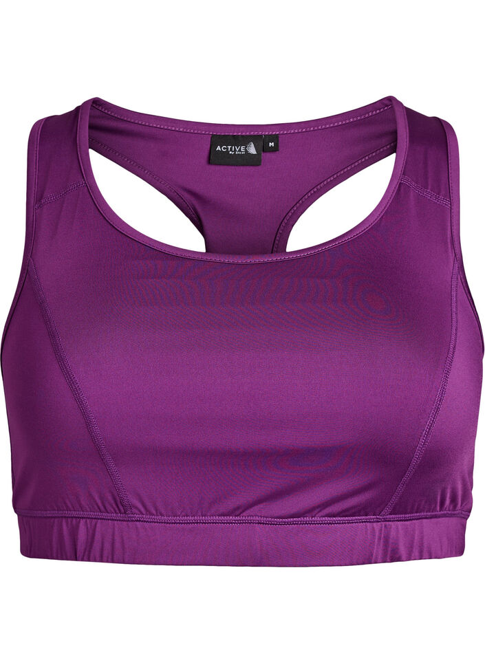 Sports bra with racerback, Purple, Packshot image number 0