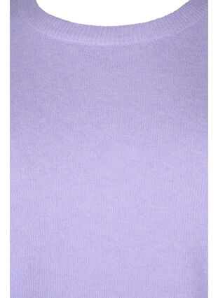 Striped knitted jumper with round neckline, Lavender Comb, Packshot image number 2