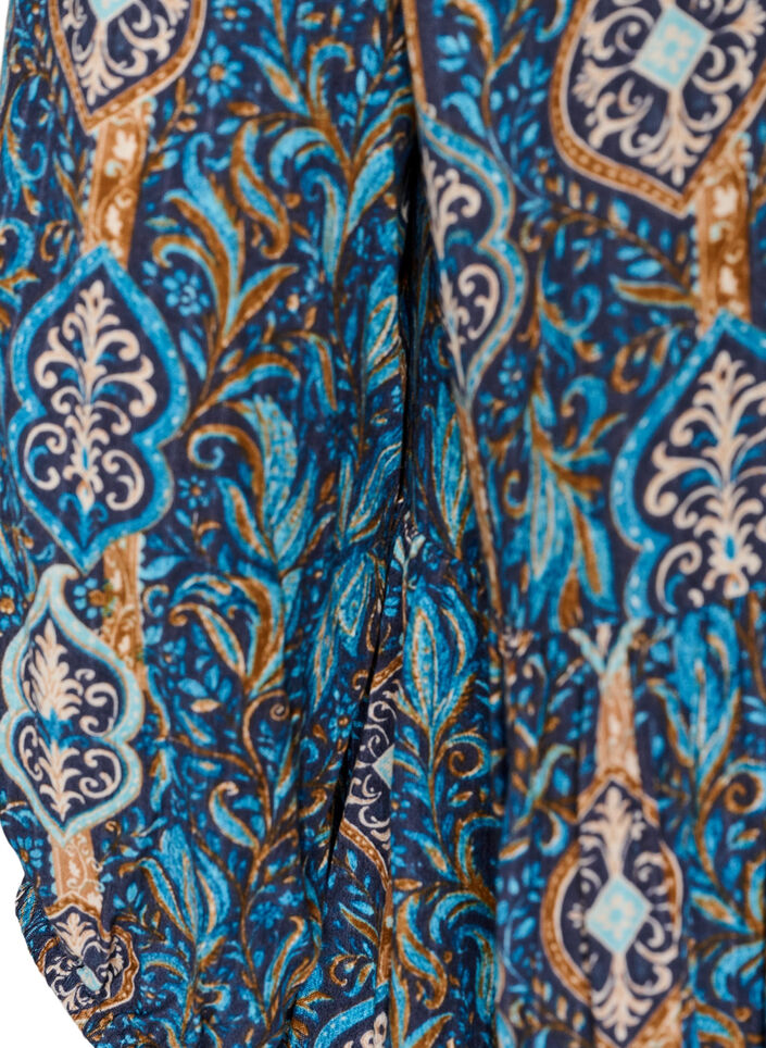 Blouse with paisley print and lace detail, Light Blue, Packshot image number 3
