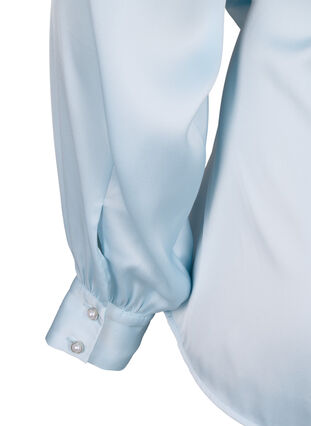 Satin party blouse with wrap, Delicate Blue, Packshot image number 4