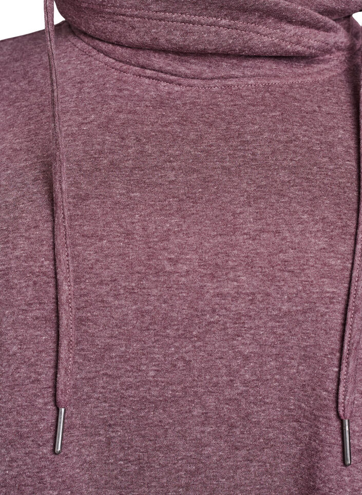 FLASH - Short sweatshirt dress with high collar and pockets, Red, Packshot image number 2