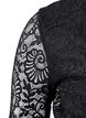 Long-sleeved lace bodystocking with v-neck, Black, Packshot image number 2