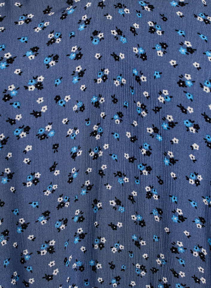 Tunic with floral print and 3/4 sleeves, Blue, Packshot image number 2