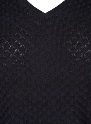 Patterned knitted top with v-neckline, Black, Packshot image number 2