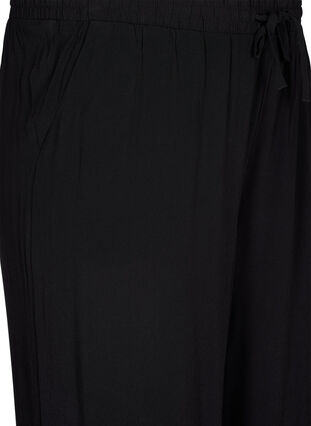 Loose viscose pants with print, Black, Packshot image number 2