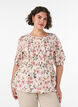 Viscose blouse with smock and peplum effect, Vanilla, Model image number 0