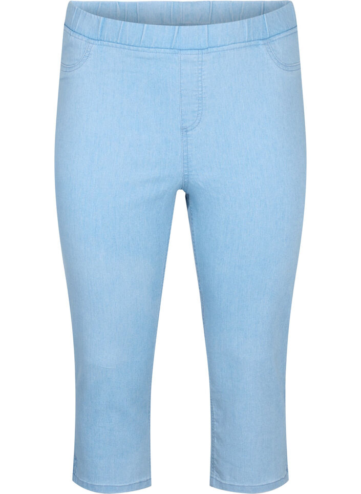 Cotton blend capris, Light blue denim, Packshot image number 0