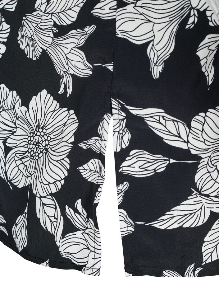 Shirt with floral print, Black, Packshot image number 3