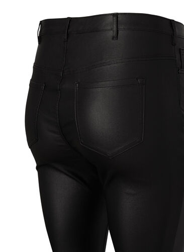 Coated Amy jeans with zipper detail, Black, Packshot image number 2