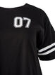 Short T-shirt dress with sporty details, Black, Packshot image number 2