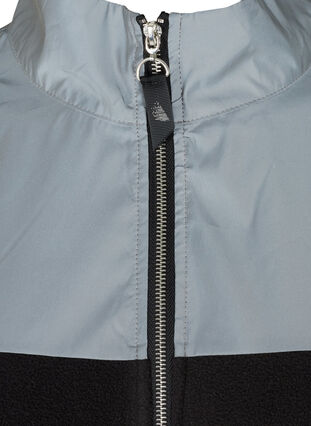 Sports cardigan with fleece and reflectors, Black, Packshot image number 2