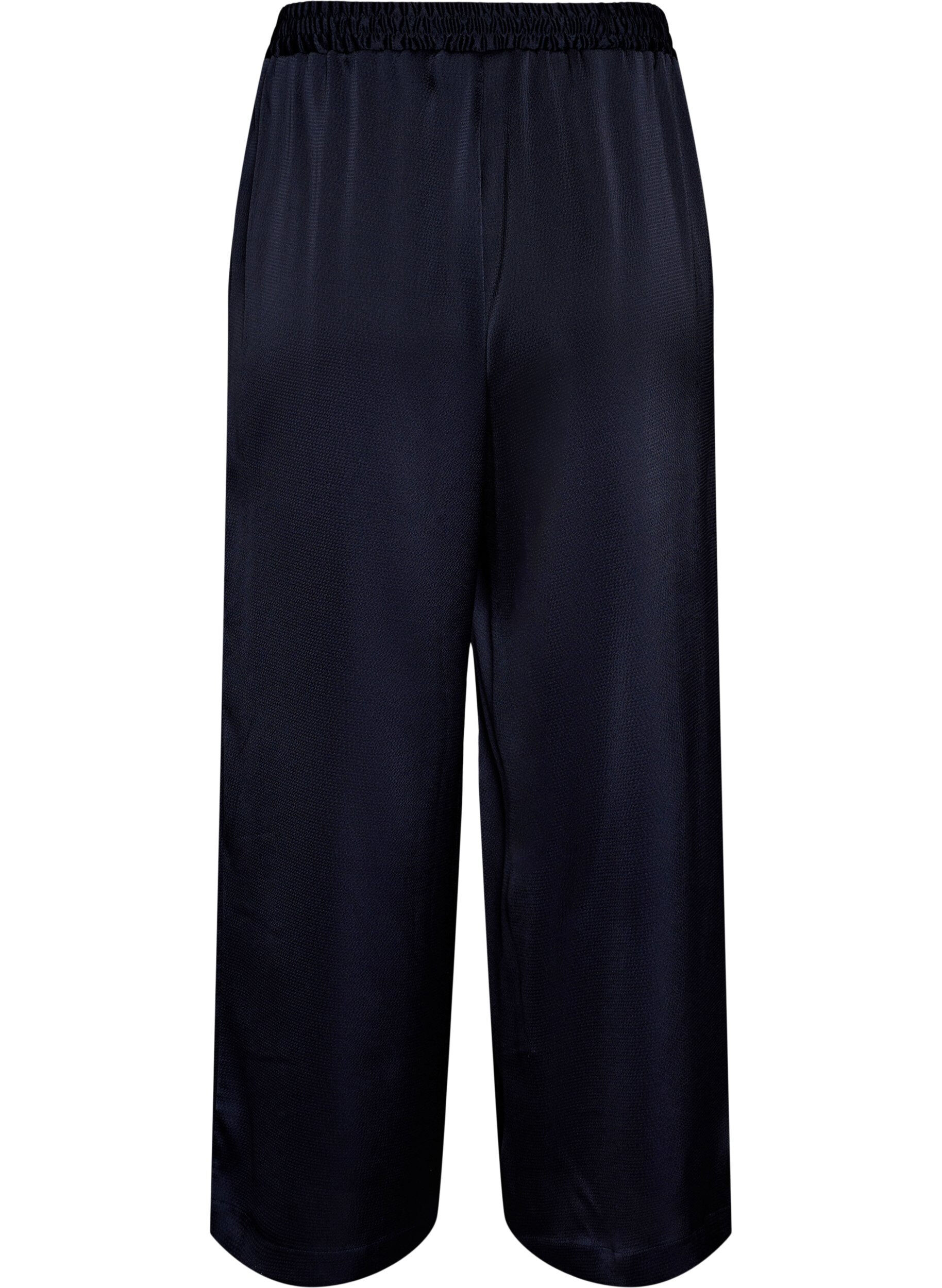 Zizzifashion Satin-look trousers with wide, straight legs, Blue, Packshot image number 1