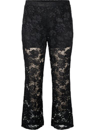 Laced pants with straight fit, Black, Packshot