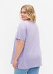 Cotton t-shirt with lace ribbon, Lavender, Model image number 1