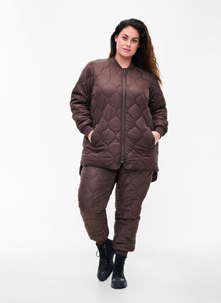 Quilted thermal trousers, Black Coffee, Model image number 0