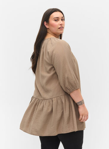 A shape Tunic dress with 3/4 sleeves, Fungi, Model image number 1