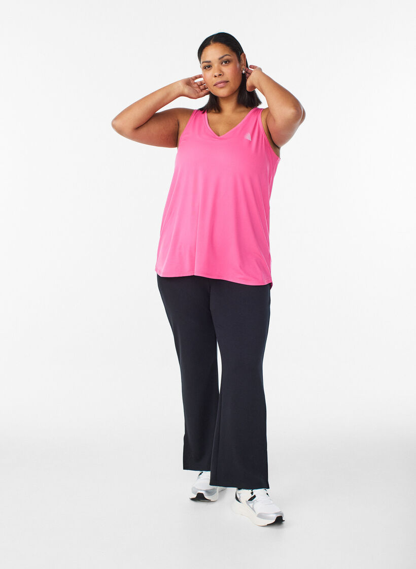 Sports top with V-neck, Pink, Model image number 1